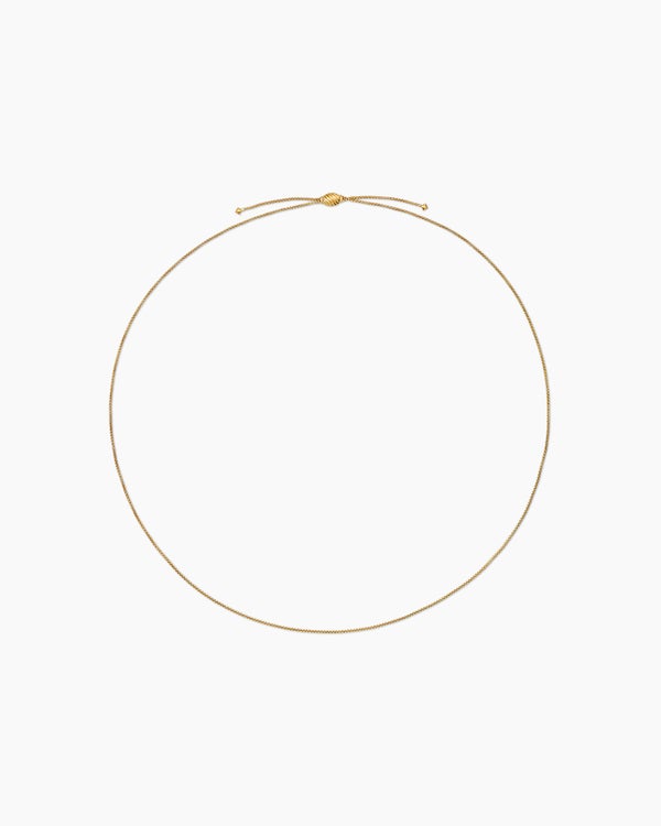 Box Chain Slider Necklace in 18K Yellow Gold, 1.7mm