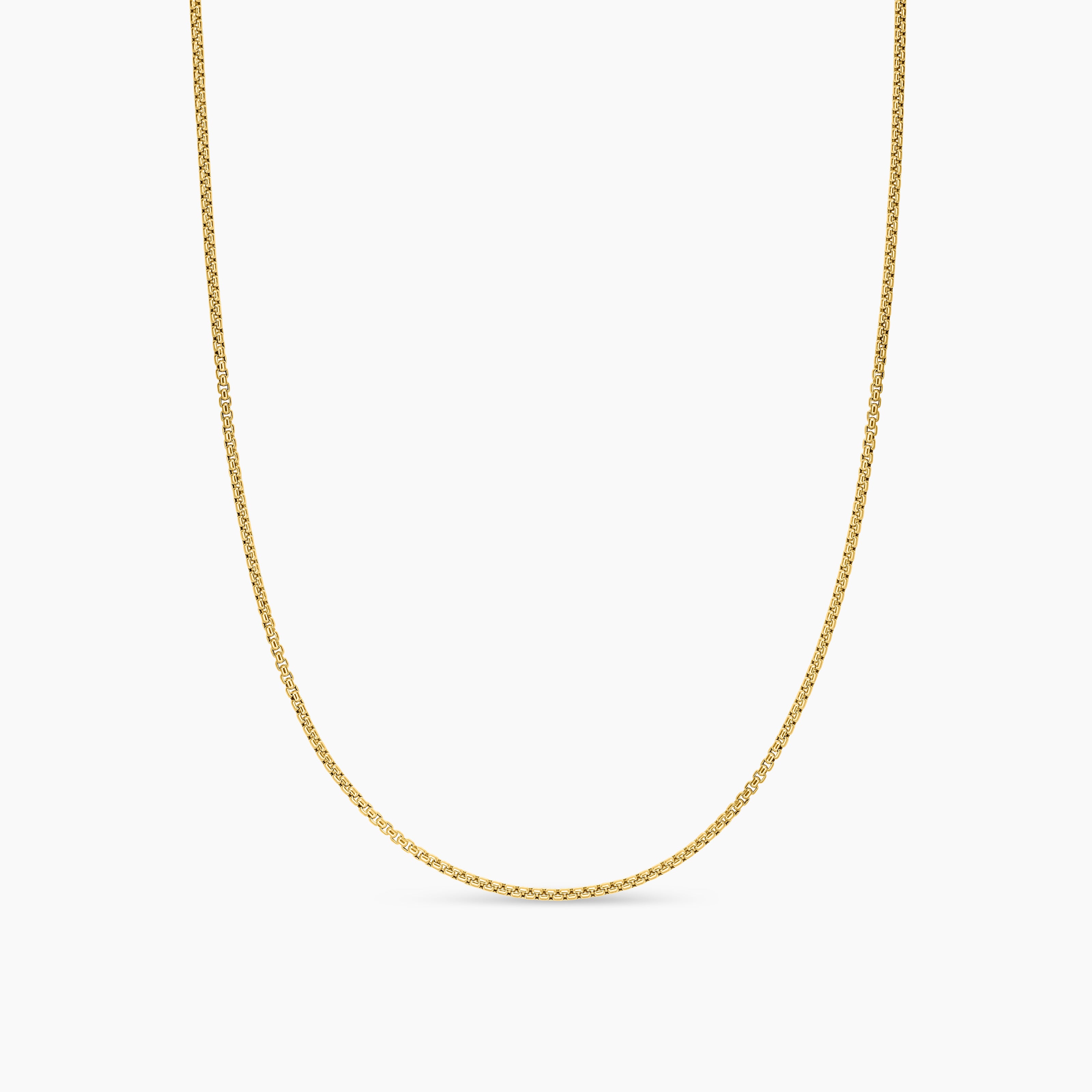 Womens Box Chain Slider Necklace in 18K Yellow Gold, 1.7mm