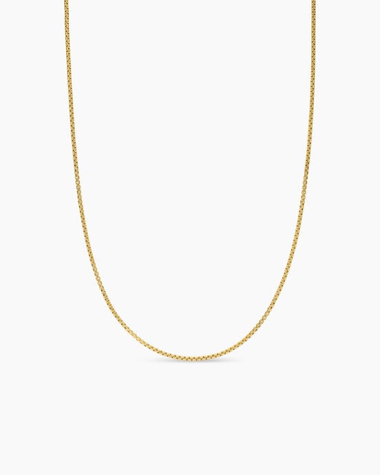 Box Chain Slider Necklace in 18K Yellow Gold, 1.7mm