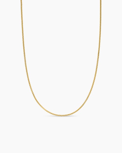 Womens Box Chain Slider Necklace in 18K Yellow Gold, 1.7mm