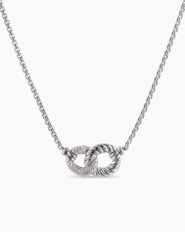 Belmont® Curb Link Necklace in Sterling Silver with Diamonds, 20mm