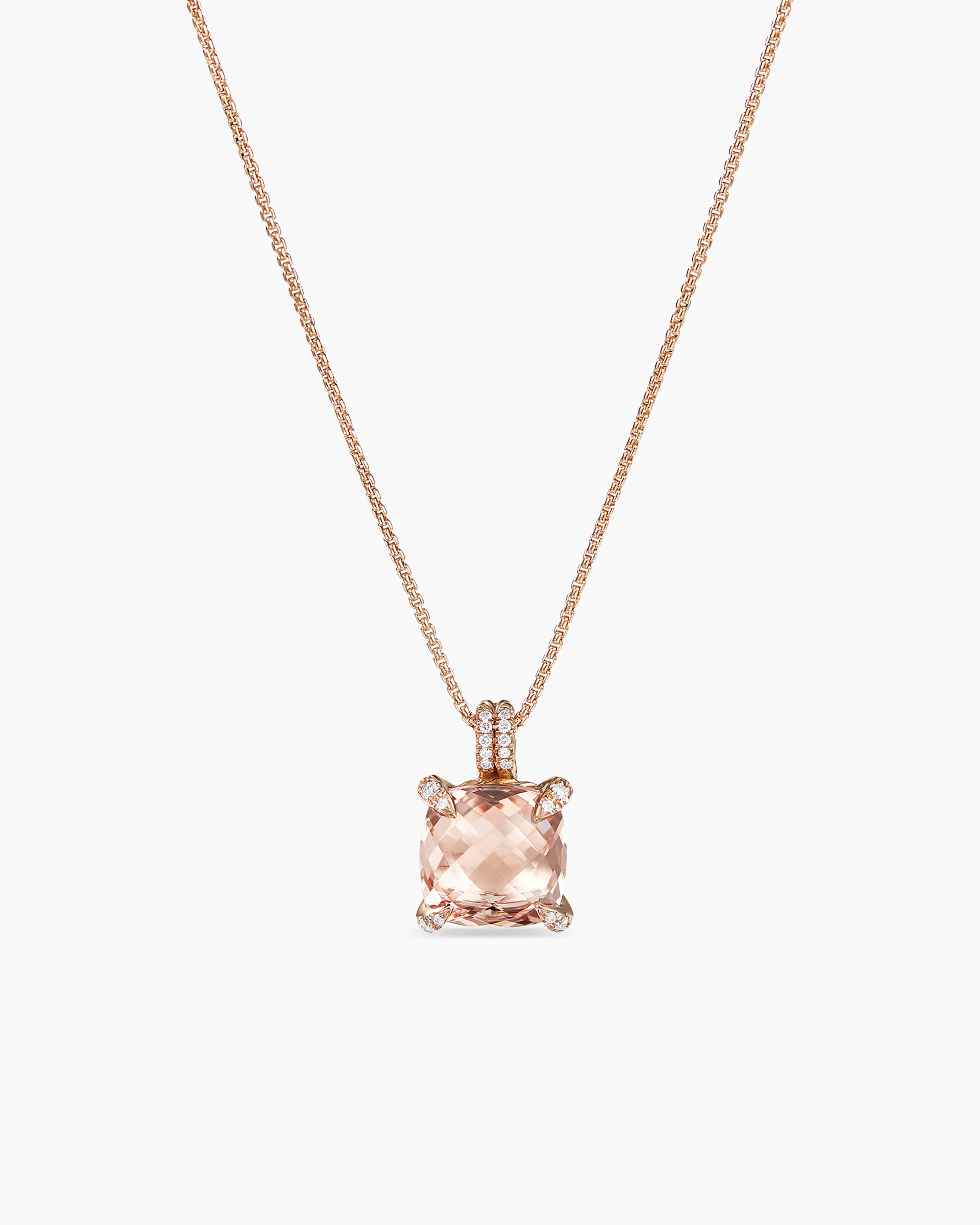 Rosie Morganite & Diamond Necklace | 9ct Rose – Gear Jewellers
