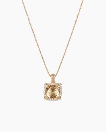 Chatelaine® Heart Pendant Necklace in 18K Rose Gold with Morganite
