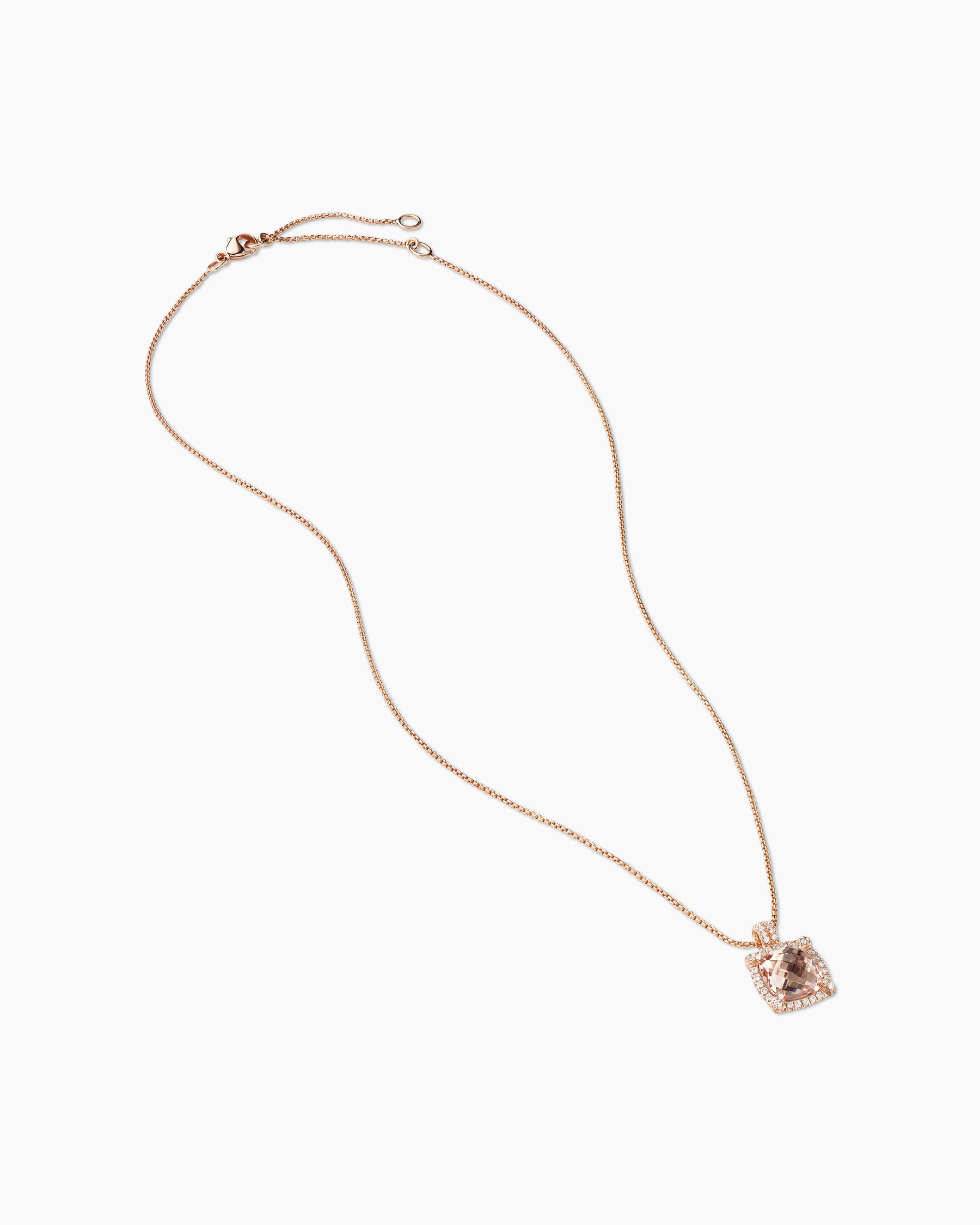 Chatelaine® Heart Pendant Necklace in 18K Rose Gold with Morganite