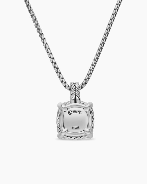 Collier avec pendentif à chatons et à pavé Chatelaine® en argent sterling avec topaze bleue Hampton et diamants, 9 mm