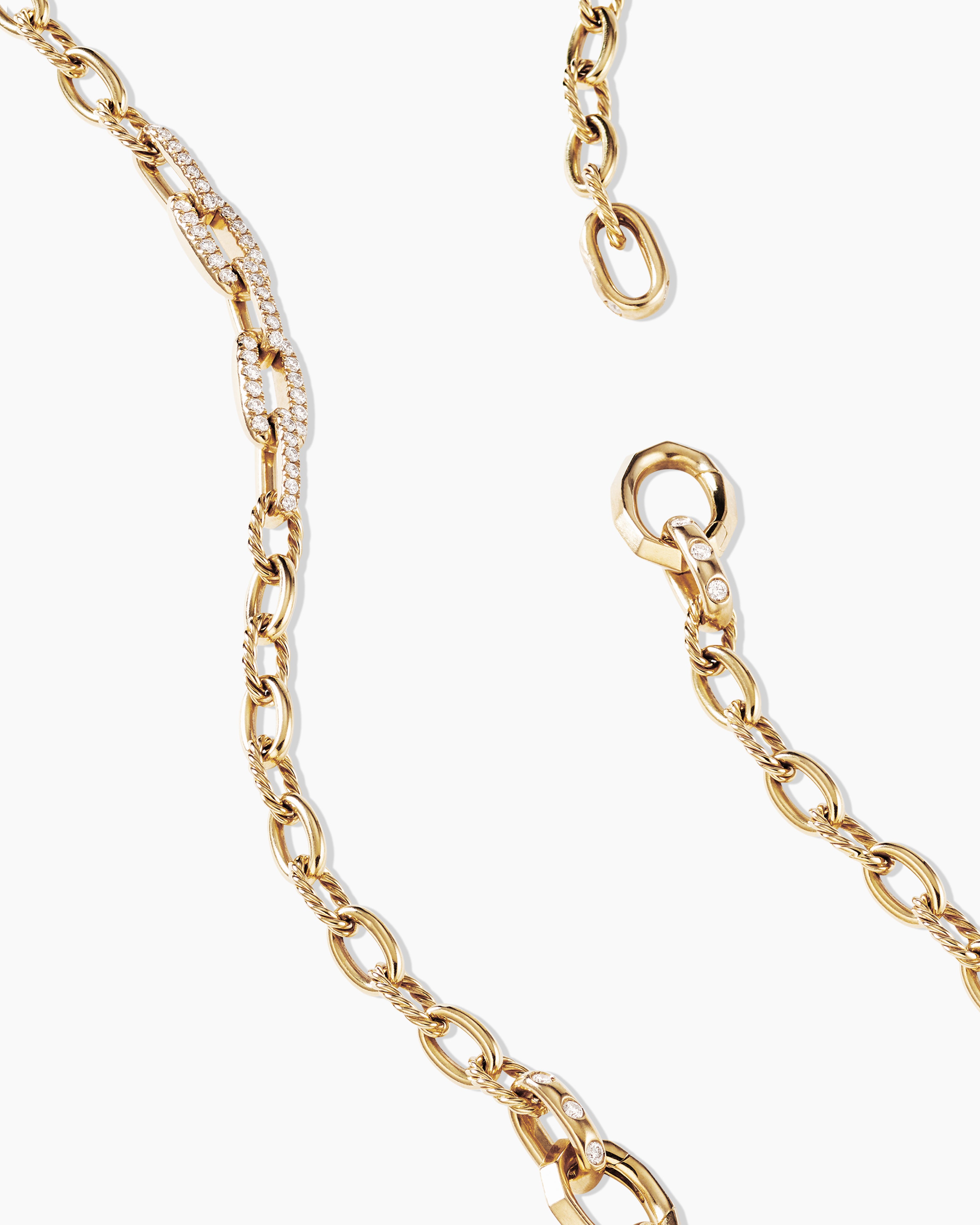 Stax Convertible Chain Necklace in Yurman Yellow | Gold David 18K with Diamonds, 5mm