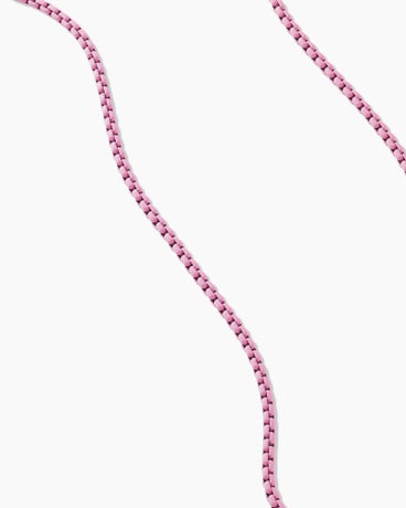 DY Bel Aire Color Box Chain Necklace in Blush Acrylic with 14K Yellow Gold Accents, 2.7mm
