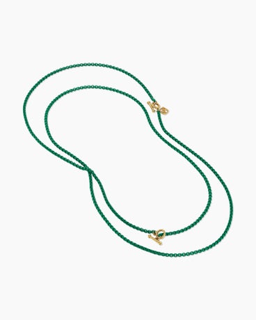 DY Bael Aire Colour Box Chain Necklace in Emerald Green Acrylic with 14K Yellow Gold Accents, 2.7mm
