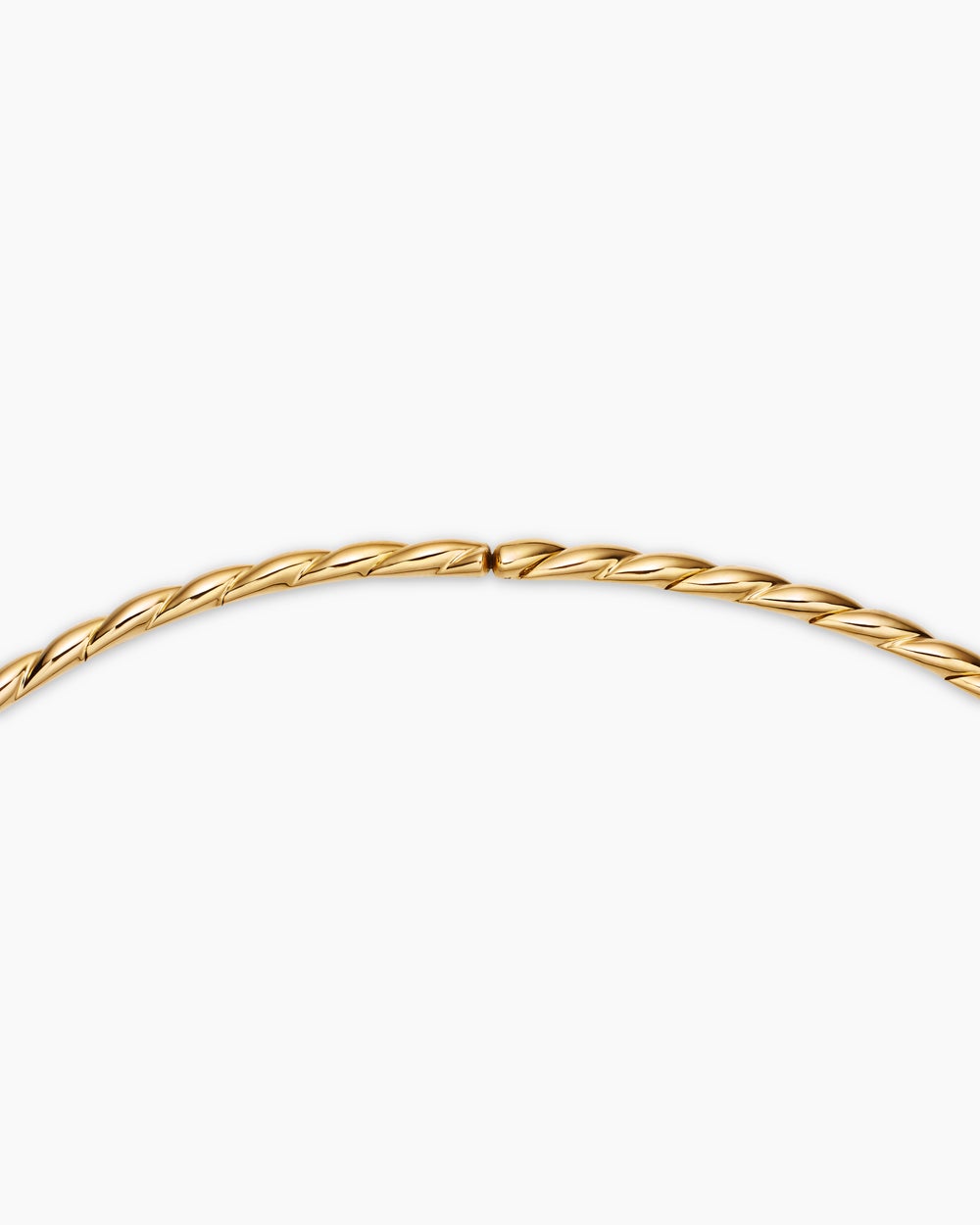 Womens Sculpted Cable Flex Necklace in 18K Yellow Gold with Diamonds, 3.7mm
