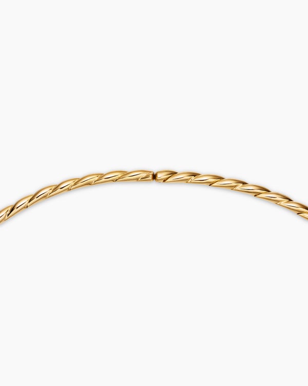 Sculpted Cable Flex Necklace in 18K Yellow Gold with Diamonds, 3.7mm