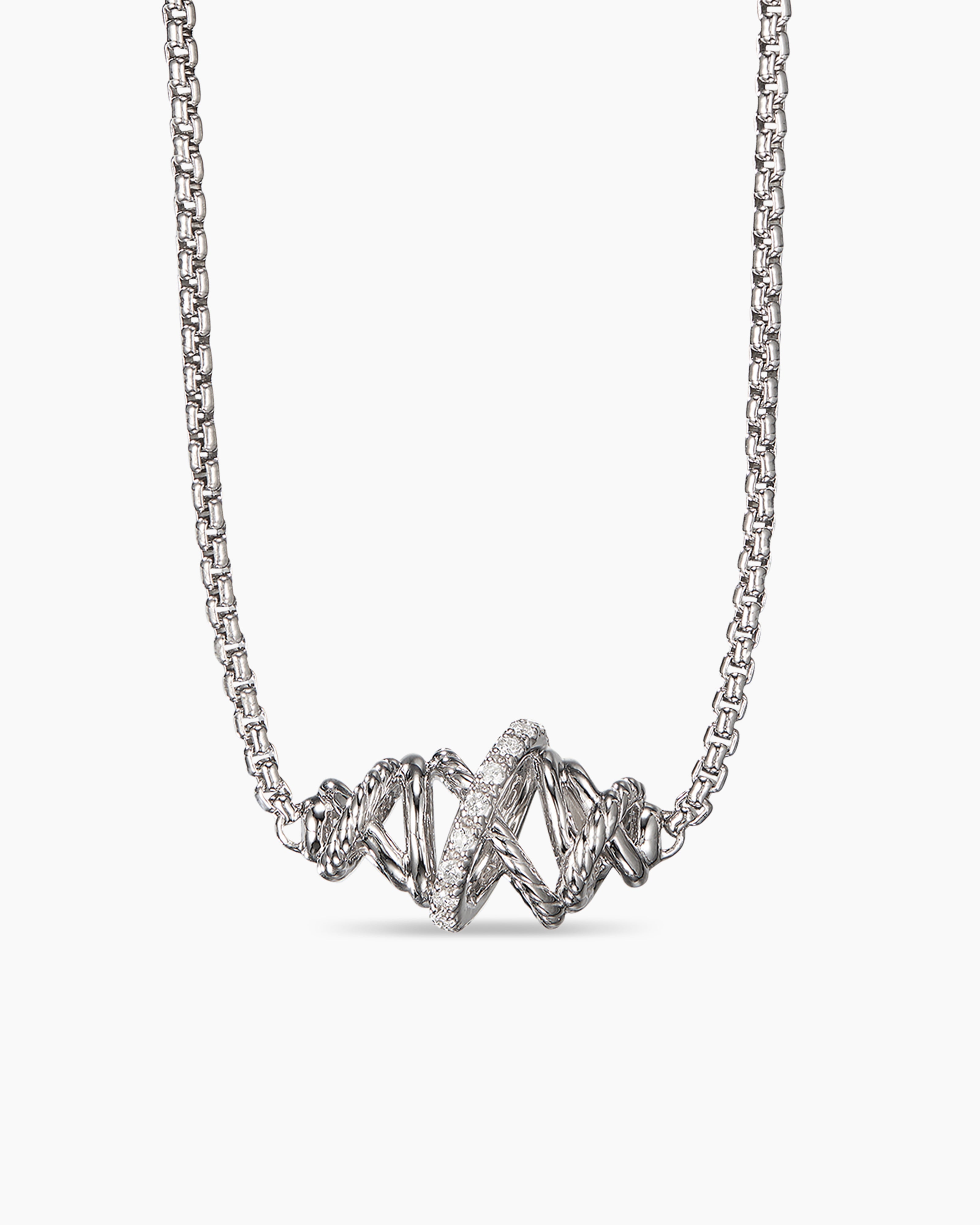 David Yurman Crossover Necklace With Diamonds Cheapest Outlet