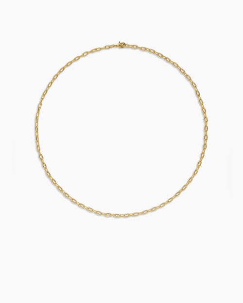 Womens DY Madison Chain Necklace in 18K Yellow Gold, 3mm