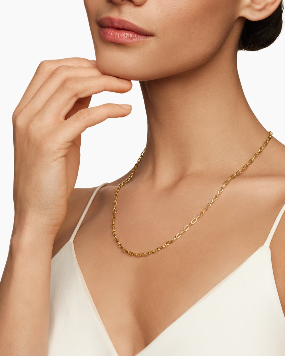 Womens DY Madison Chain Necklace in 18ct Yellow Gold, 3mm