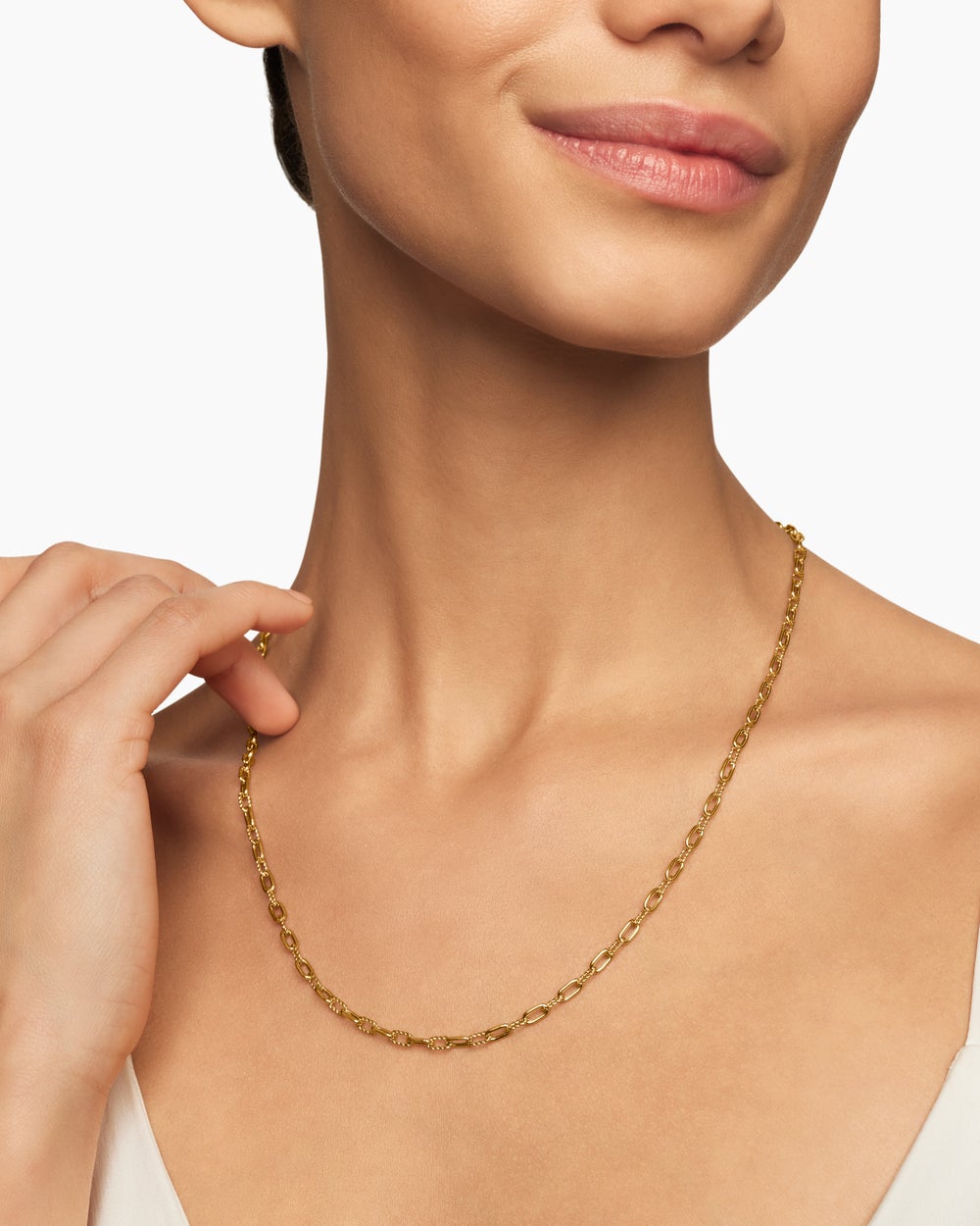 Womens DY Madison Chain Necklace in 18ct Yellow Gold, 3mm