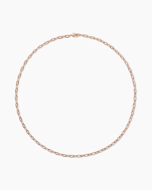 Womens DY Madison Chain Necklace in 18K Rose Gold, 3mm