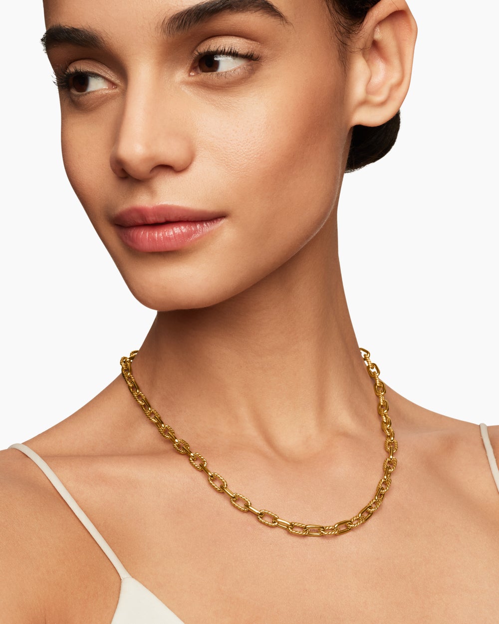 Womens DY Madison Chain Necklace in 18K Yellow Gold, 6mm