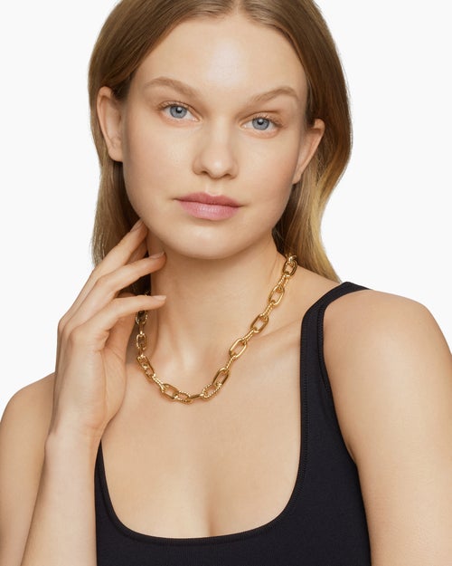 Womens DY Madison® Chain Necklace in 18ct Yellow Gold, 11mm