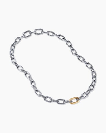 DY Madison® Chain Necklace in Sterling Silver with 18K Yellow Gold, 8.5mm