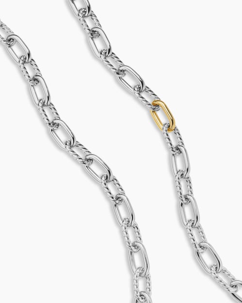 Womens DY Madison® Chain Necklace in Sterling Silver with 18K Yellow Gold, 8.5mm
