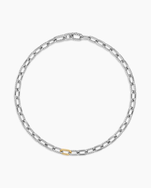 Womens DY Madison® Chain Necklace in Sterling Silver with 18K Yellow Gold, 8.5mm