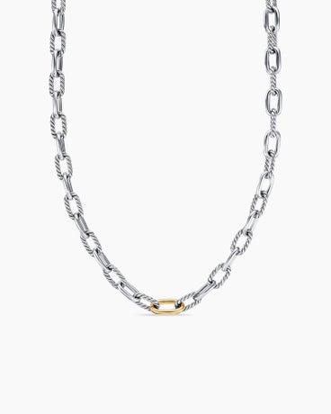 DY Madison® Chain Necklace in Sterling Silver with 18K Yellow Gold, 8.5mm