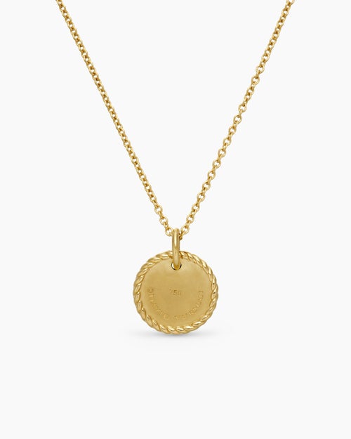 Womens Cable Collectibles® Moon and Stars Necklace in 18K Yellow Gold with Pavé Yellow Sapphires and Diamonds, 11mm