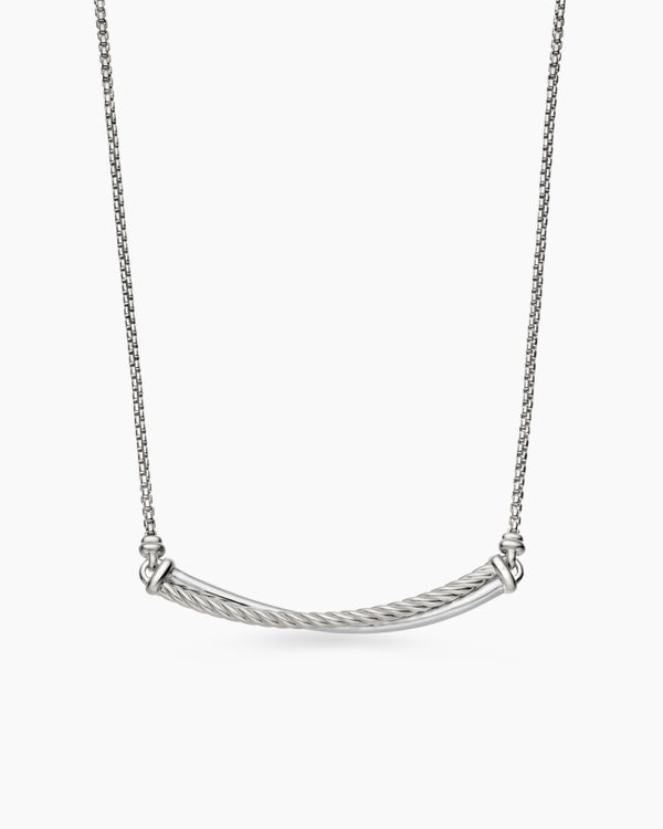 Collier barre Crossover en argent massif avec diamants