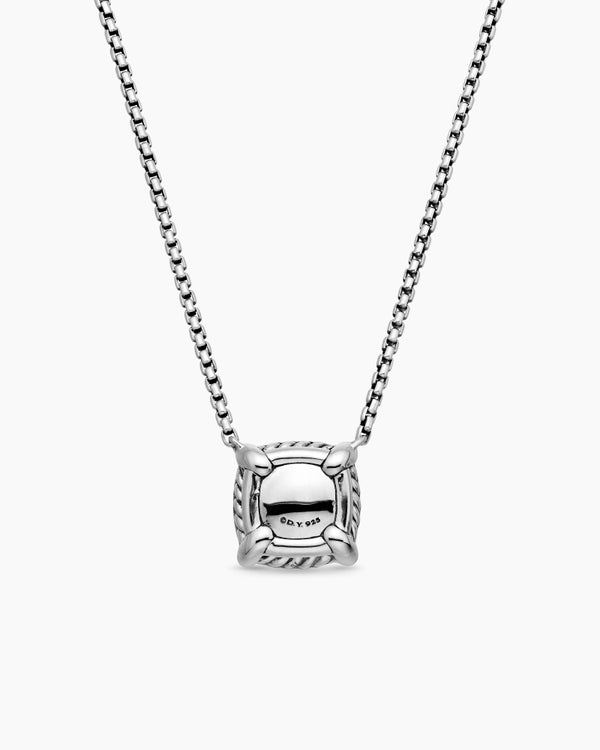Collier avec pendentif à chatons et à pavé Petite Chatelaine® en argent sterling avec prasiolite et diamants, 7 mm