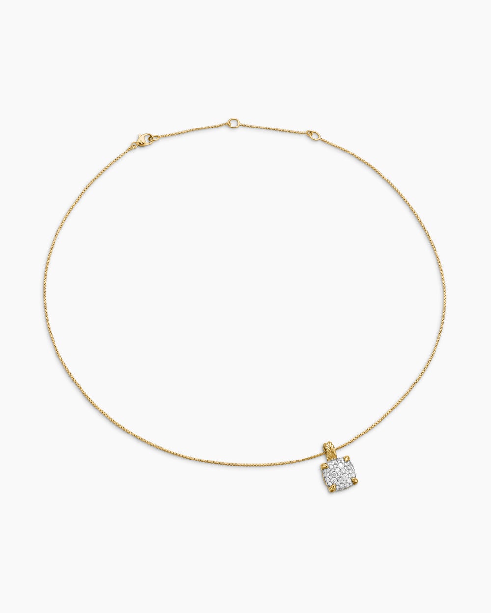 Collier avec pendentif Chatelaine® en or jaune 18 carats avec pavé de diamants, 11 mm femmes