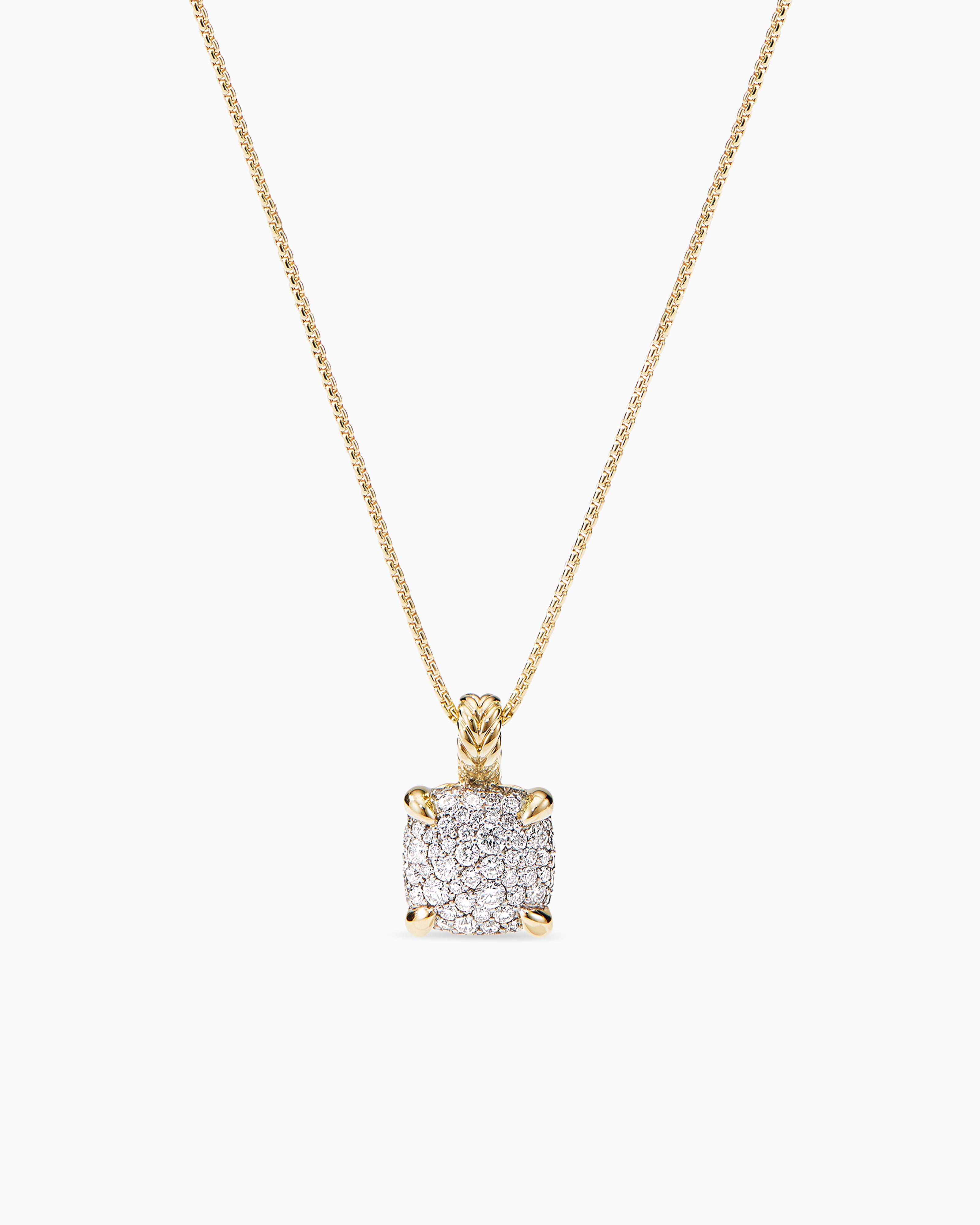 David Yurman Petite Chatelaine Pave Bezel Pendant Necklace in 18k Gold –  Moyer Fine Jewelers
