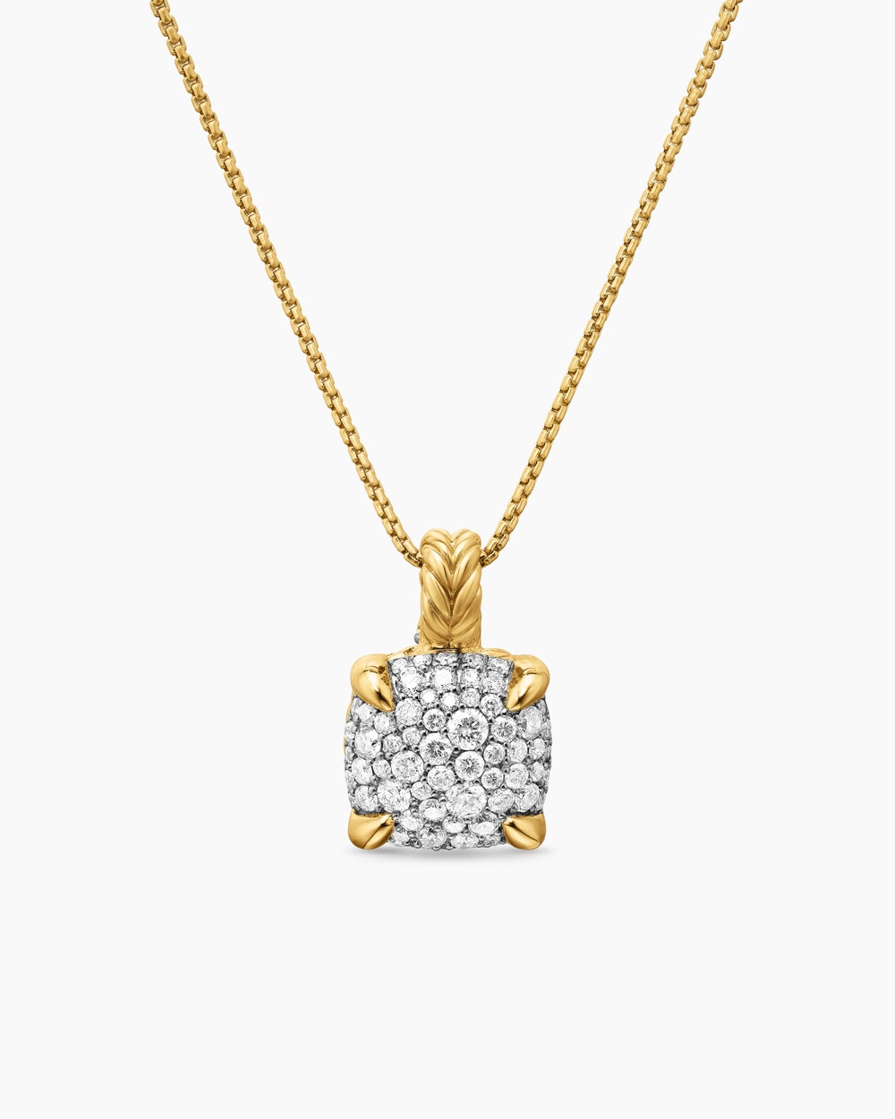 Collier avec pendentif Chatelaine® en or jaune 18 carats avec pavé de diamants, 11 mm femmes