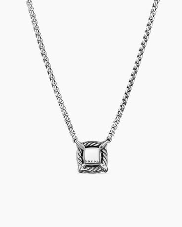 Petite Chatelaine® Pendant Necklace in Sterling Silver with Pavé Diamonds, 7mm