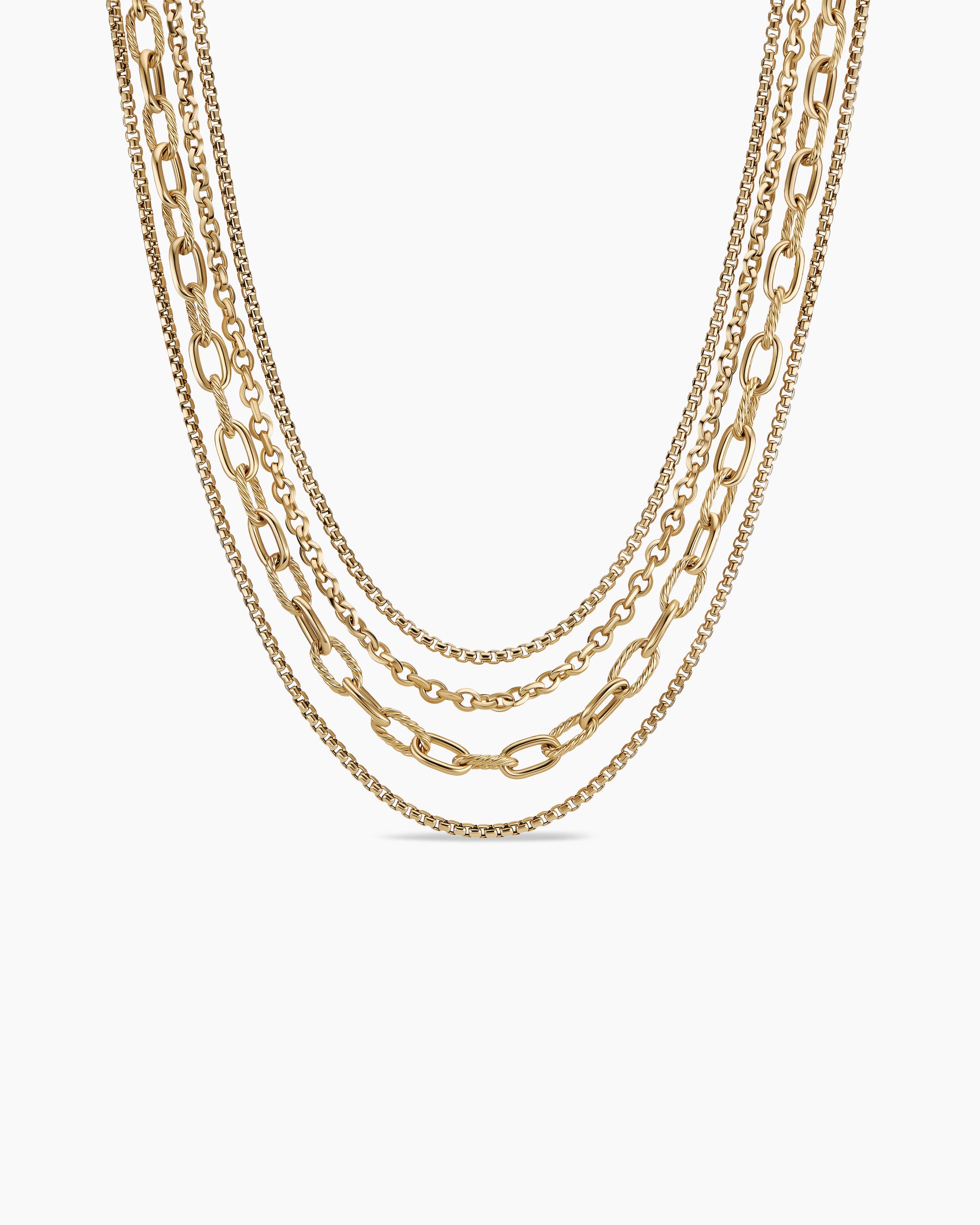 Rubans Voguish Gold-Plated Cuban Chain Double Layered Chain