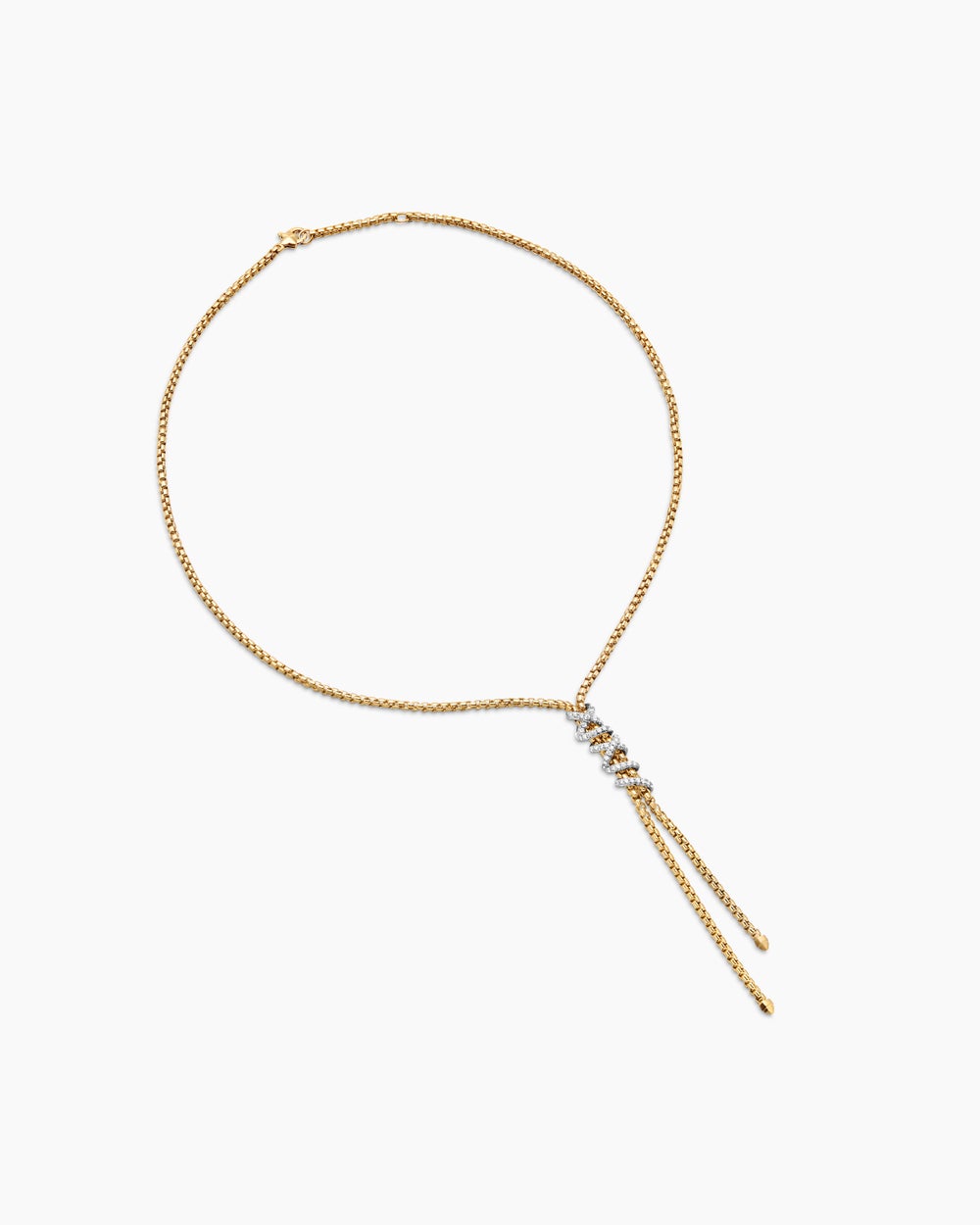 Collier en Y Helena en or jaune 18 carats avec diamants femme