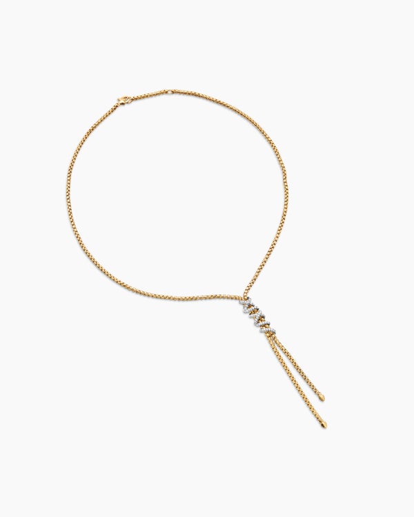 Helena Y Necklace in 18K Yellow Gold with Diamonds