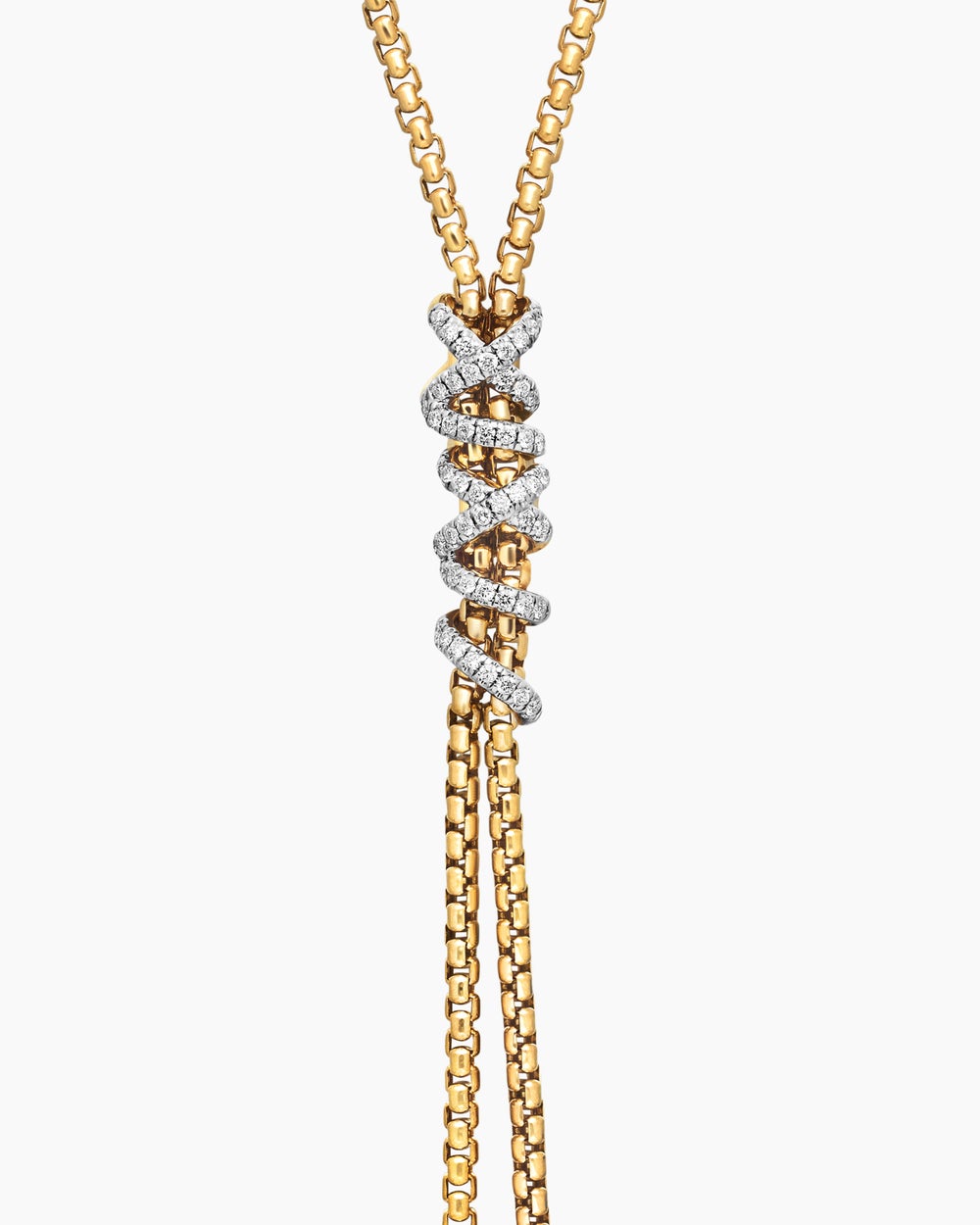Collier en Y Helena en or jaune 18 carats avec diamants femme