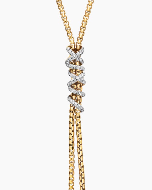 Womens Helena Y Necklace in 18K Yellow Gold with Diamonds