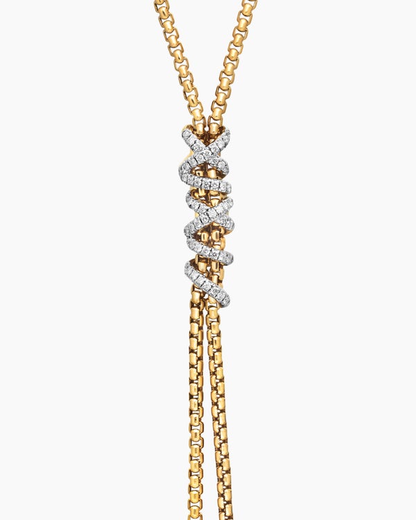 Helena Y Necklace in 18K Yellow Gold with Diamonds