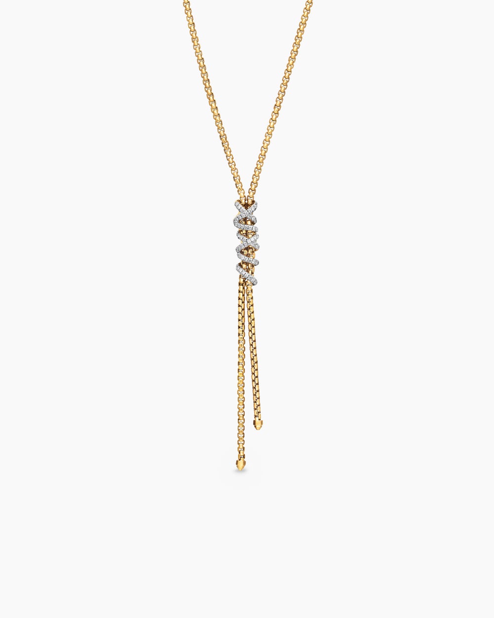 Collier en Y Helena en or jaune 18 carats avec diamants femme