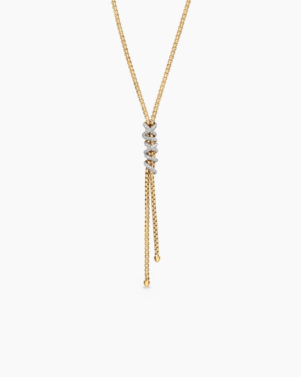 Helena Y Necklace in 18K Yellow Gold with Diamonds