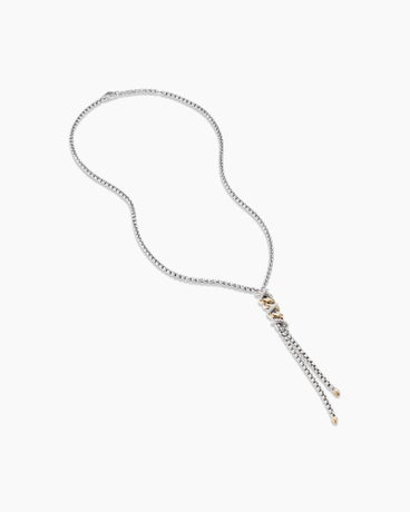 Helena Y Necklace in Sterling Silver with 18K Yellow Gold with Diamonds