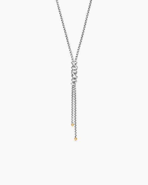 Womens Helena Y Necklace in Sterling Silver with 18K Yellow Gold with Diamonds