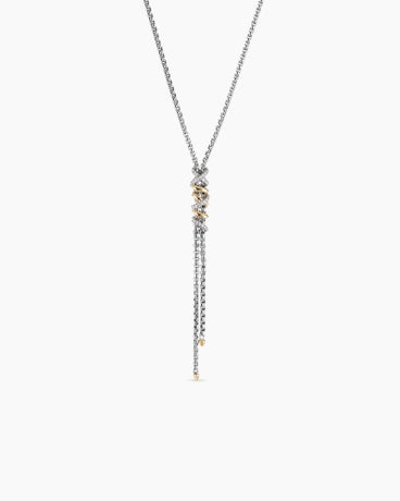 Helena Y Necklace in Sterling Silver with 18K Yellow Gold with Diamonds