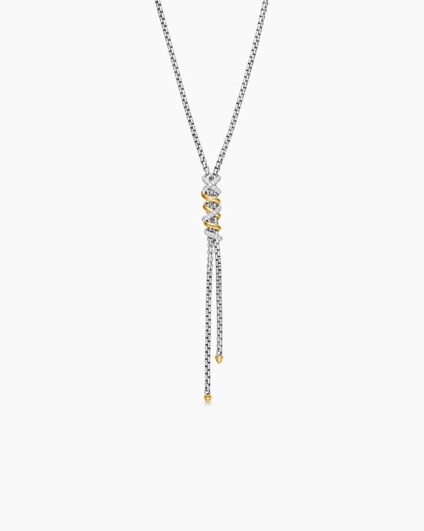 Collier en Y Helena en argent sterling avec or jaune 18 carats et diamants