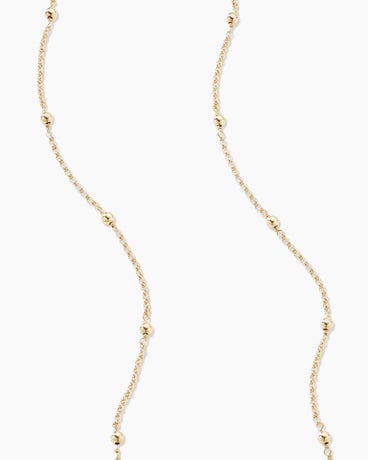 Cable Collectibles Bead and Chain Necklace in 18K Yellow Gold, 3.5mm