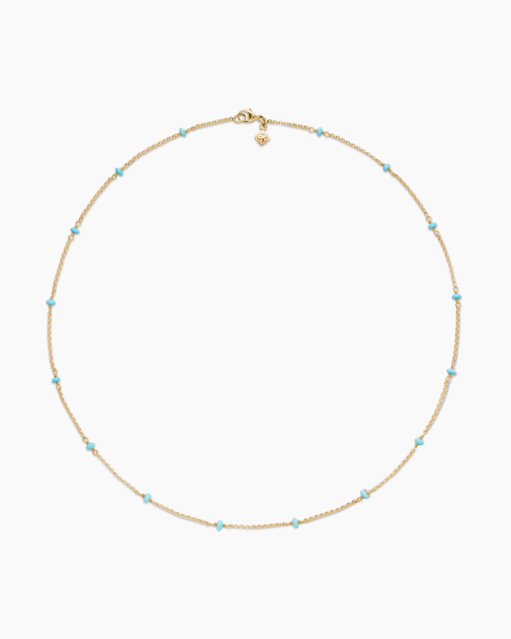Womens Cable Collectibles Bead and Chain Necklace in 18K Yellow Gold, 3.5mm