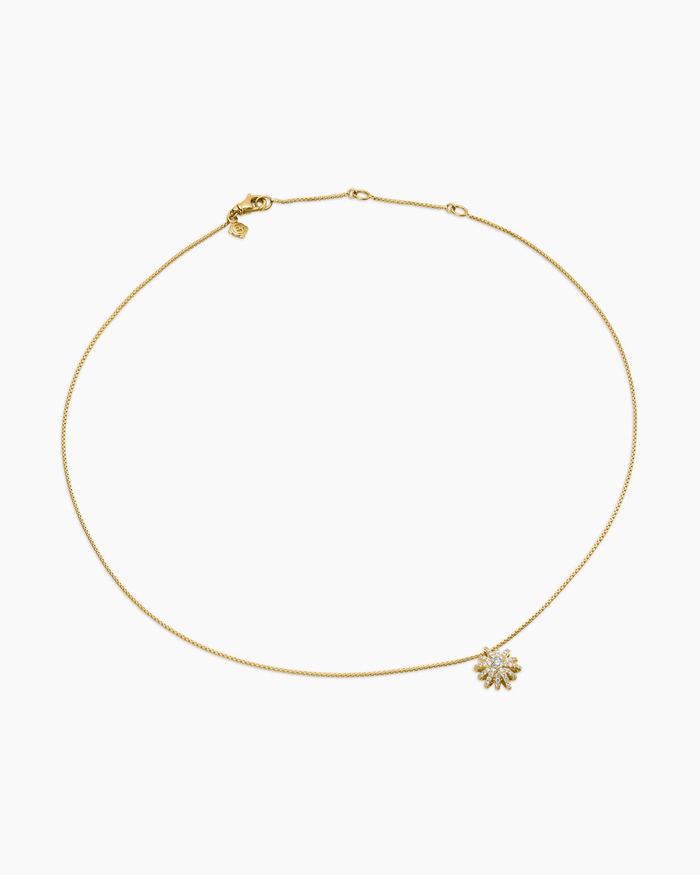 Collier avec pendentif Starburst en or jaune 18 carats avec diamants, 11 mm pour femmes