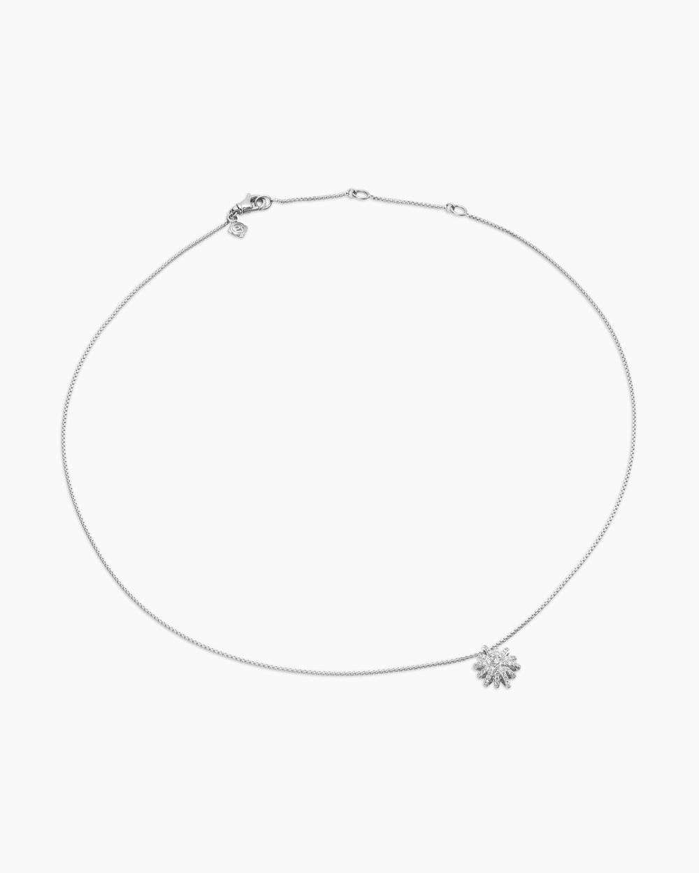 Collier avec pendentif Starburst en or blanc 18 carats avec diamants, 12 mm femmes