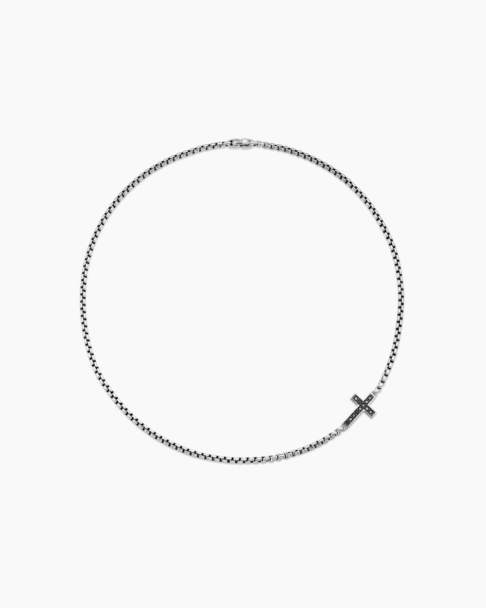 Collier à motif intercalé avec croix en argent sterling, 3,4 mm hommes