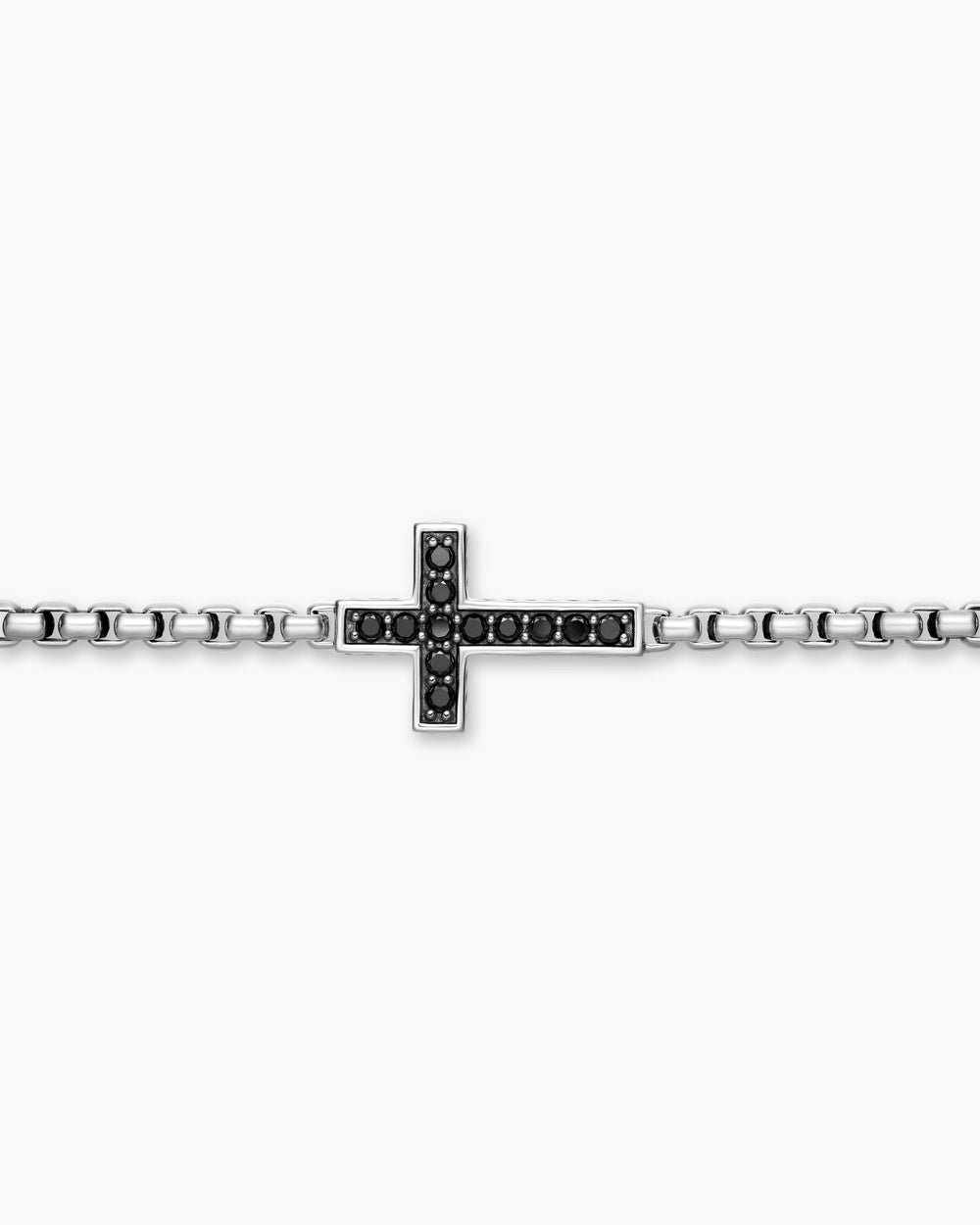 Collier à motif intercalé avec croix en argent sterling, 3,4 mm hommes